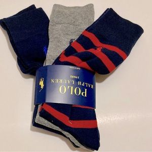 3 PR POLO RALPH LAUREN SIGNATURE SOCKS …SHOE SIZE 6- 12-1/2
